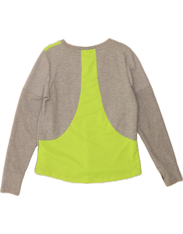 PUMA Womens Sweatshirt Jumper UK 14 Large  Grey Colourblock Cotton Vintage Puma and Second-Hand Puma from Messina Hembry 
