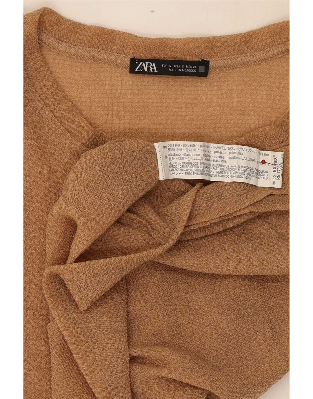 Bluzka damska Zara Crop bez rękawów Oversize Top UK 10 Small Beige