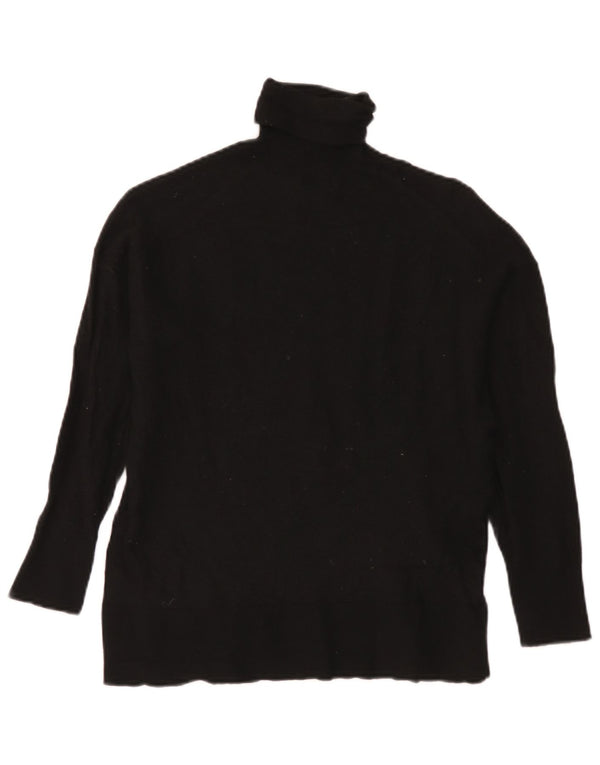 Sweter damski Massimo Dutti z wywijanym dekoltem UK 14, średnia czarna wełna