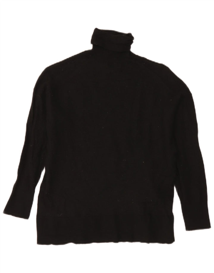 Sweter damski Massimo Dutti z wywijanym dekoltem UK 14, średnia czarna wełna