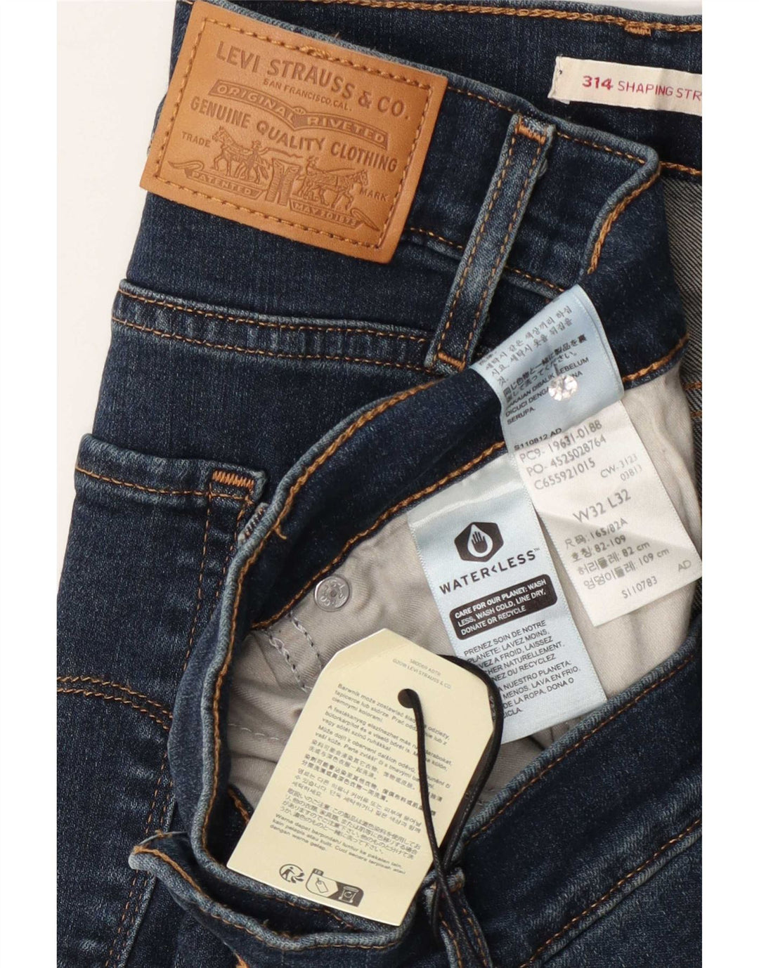 Damskie dżinsy Levi's 314 Shaping Straight W32 L32 Granatowa bawełna