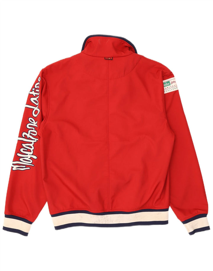Męska kurtka dresowa Kappa z grafiką, poliester w kolorze średniej czerwieni
