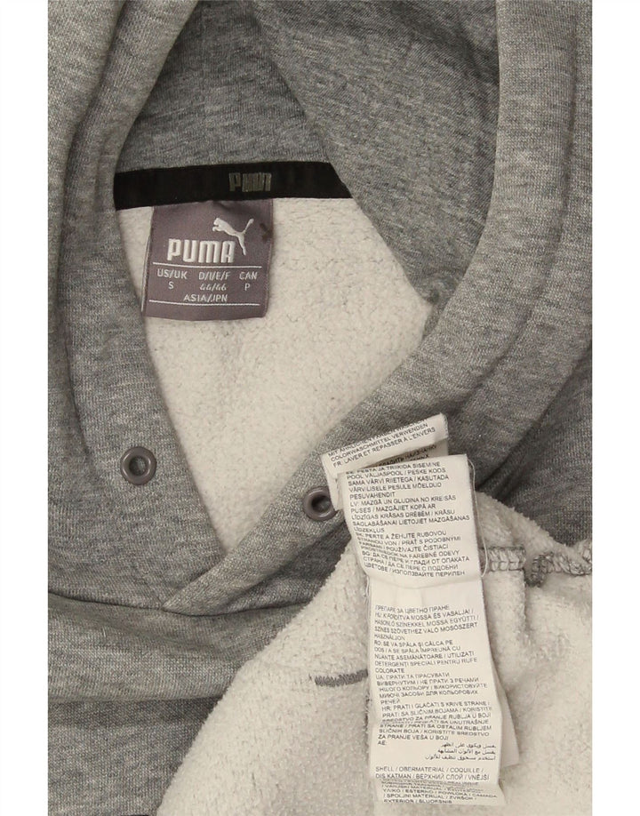 Męski sweter z kapturem Puma z grafiką, mały, szary, bawełniany
