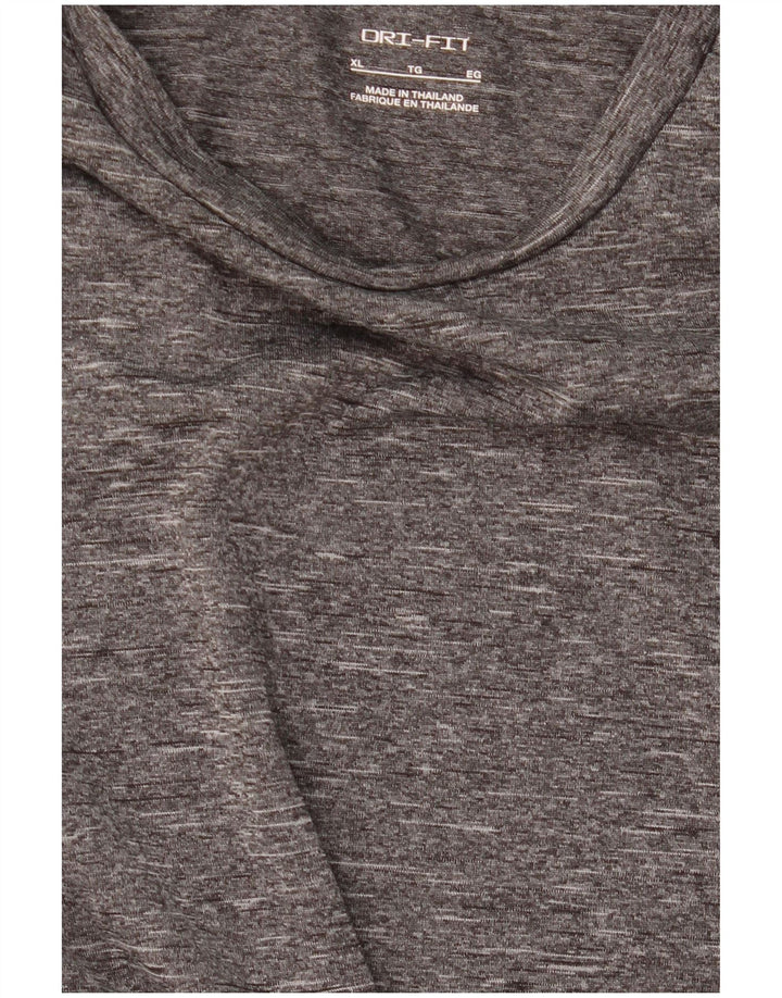 Męska koszulka Nike Dri Fit z długim rękawem XL, szara, nakrapiana