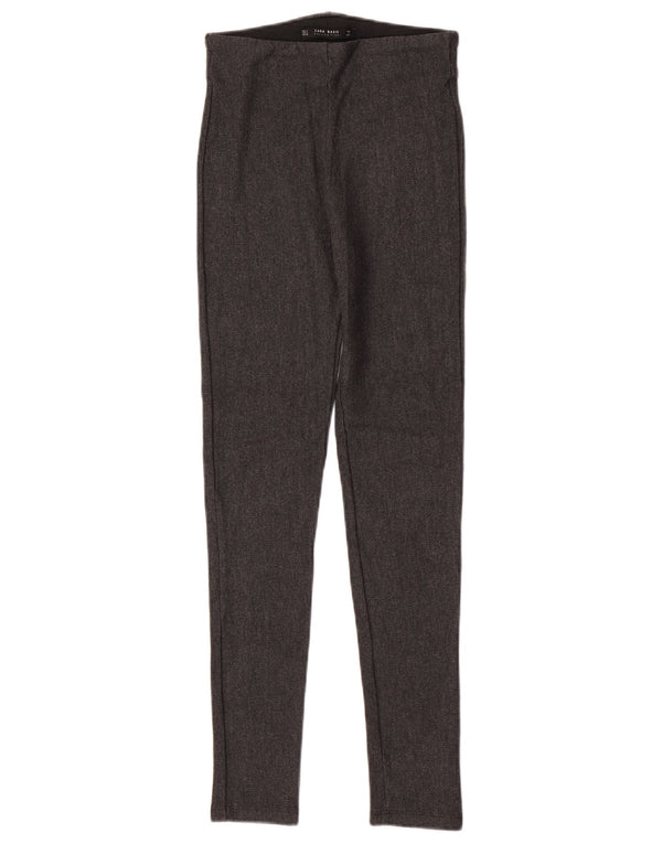 Legginsy damskie Zara UK 8 Small, szare, wiskozowe w jodełkę