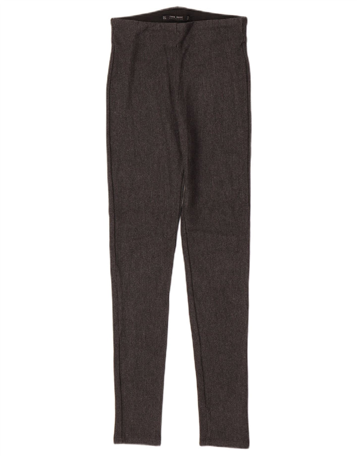 Legginsy damskie Zara UK 8 Small, szare, wiskozowe w jodełkę