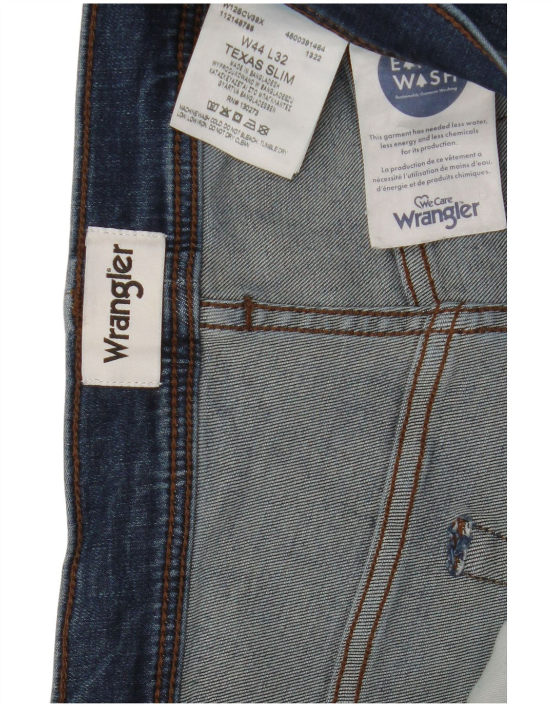 Męskie jeansy Wrangler Texas Slim W44 L32 Niebieskie bawełniane
