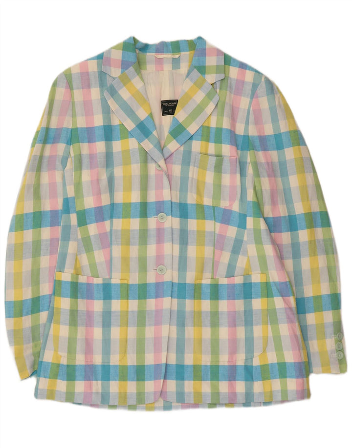 WELLINGTON Womens Longline Blazer Jacket EU 40 Medium Multicoloured