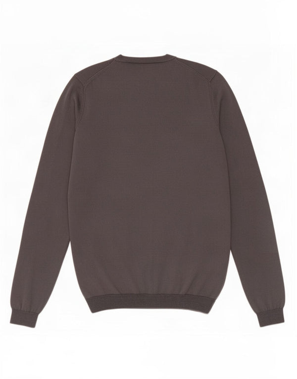 Męski sweter Calvin Klein Jeans z dekoltem w kształcie litery V, średnioszary, wełniany