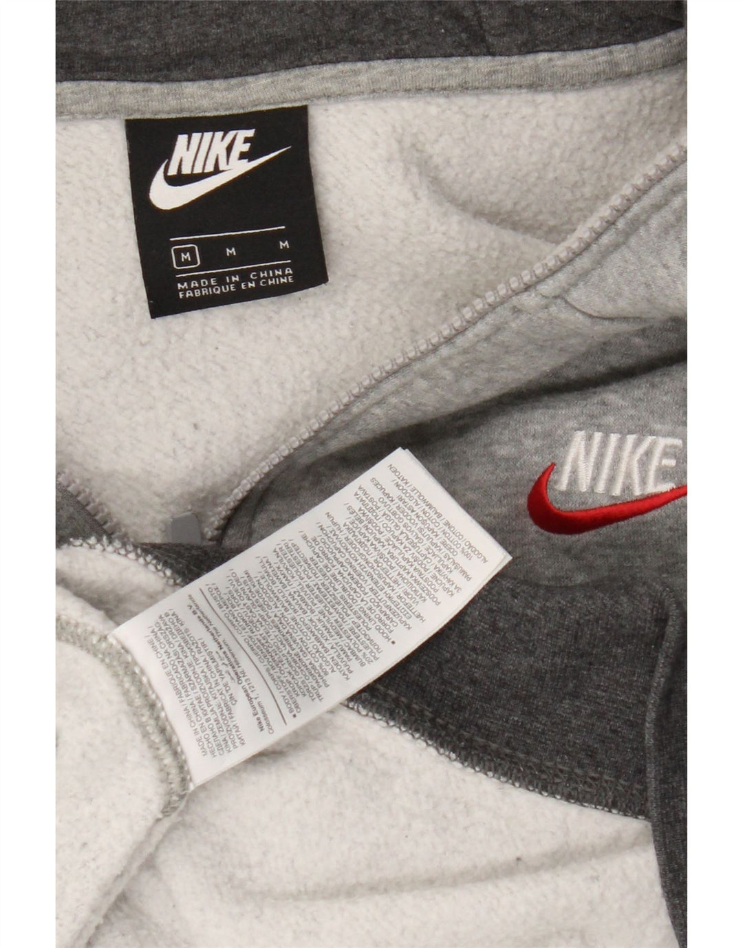 Męski sweter z kapturem i zamkiem błyskawicznym Nike, średnioszary, bawełniany w cętki