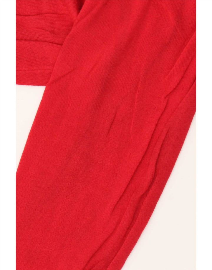 Zara Męski sweter z okrągłym dekoltem, duży, czerwony, bawełniany