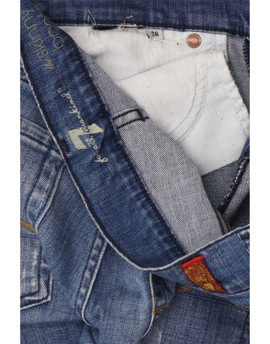 Damskie jeansy Skinny Bootcut 7 For All Mankind W28 L32 Niebieskie