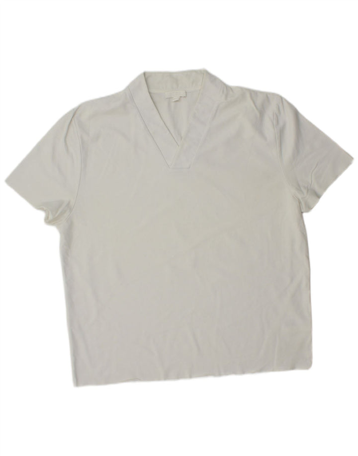 Cos Męski T-shirt Top Średniej Białej Bawełny