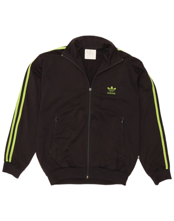 Adidas Boys Tracksuit Top Jacket 14-15 Years Black Polyester