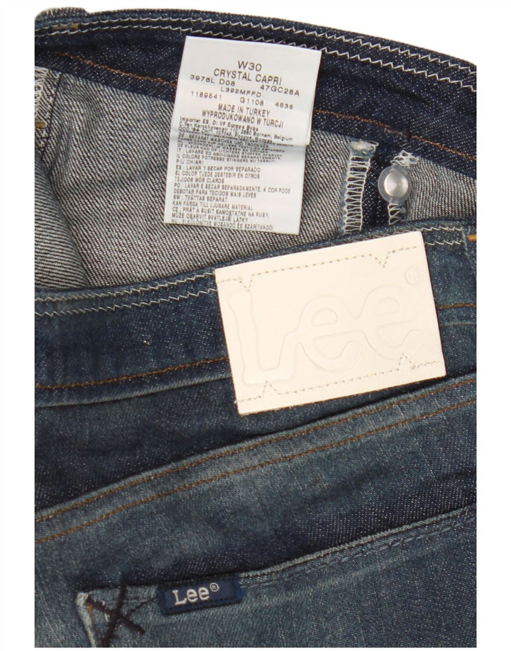 Damskie jeansy Lee Crystal Capri W30 L16 Granatowe, bawełniane