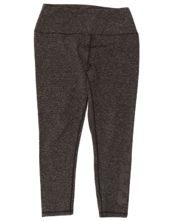 Damskie legginsy FILA Capri z grafiką UK 10, małe, szare, poliestrowe prążki