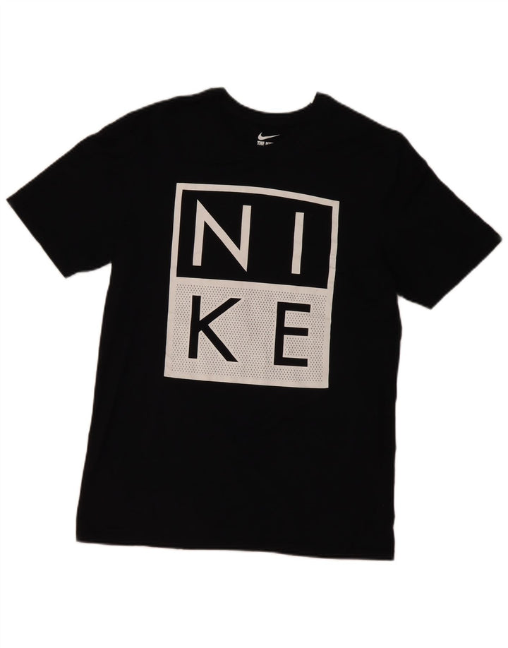Męski T-shirt z grafiką Nike, średni czarny, bawełniany