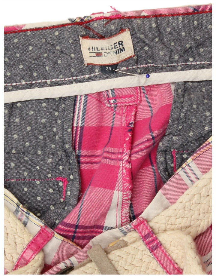 Damskie spodenki Chino Tommy Hilfiger W29 Średni różowy bawełniana krata