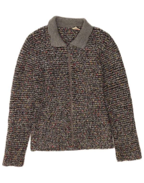 Sweter damski Onyx Cardigan UK 12 Średnioszary, wełniany nakrapiany