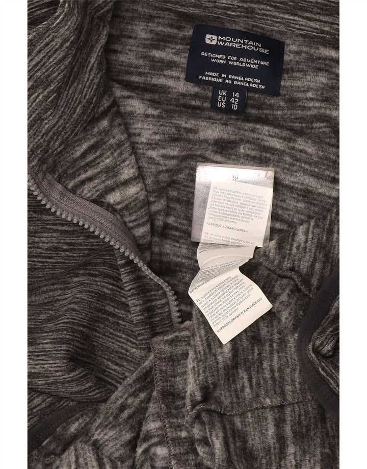 Damska kurtka polarowa Mountain Warehouse UK 14, duża, szara, nakrapiana, poliester