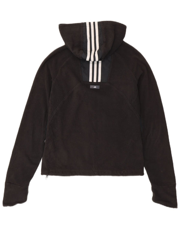 Damska kurtka polarowa Adidas Clima 365 z kapturem UK 12, średnia czarna, z blokami kolorów