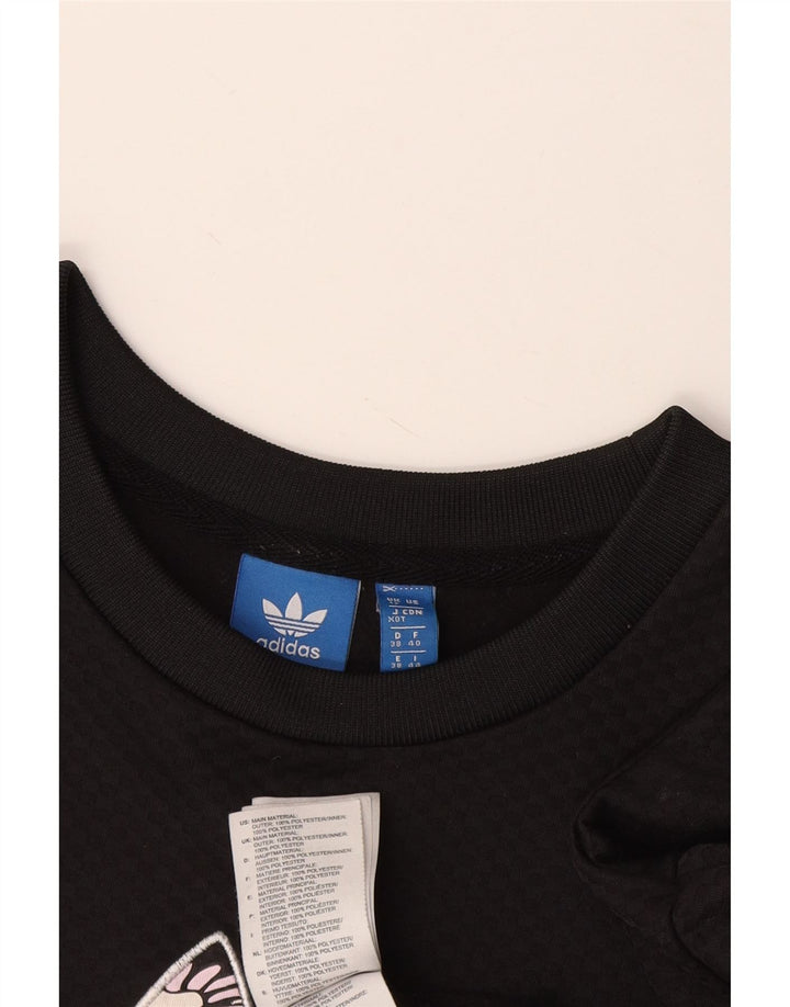 Damska bluza Adidas Graphic Jumper UK 12 Średni czarny poliester