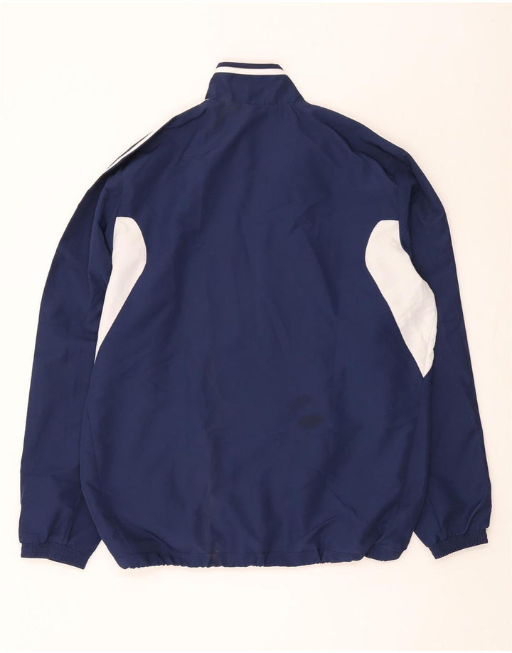 Męska kurtka dresowa Adidas, duża, granatowa, z blokami kolorów, poliestrowa