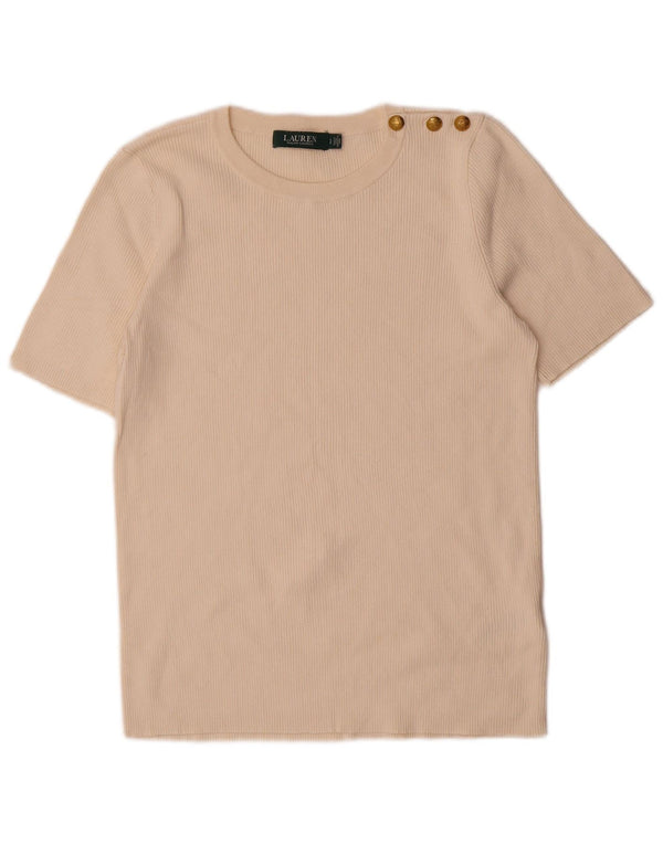 T-shirt damski Ralph Lauren Top UK 14, duży, z białej bawełny
