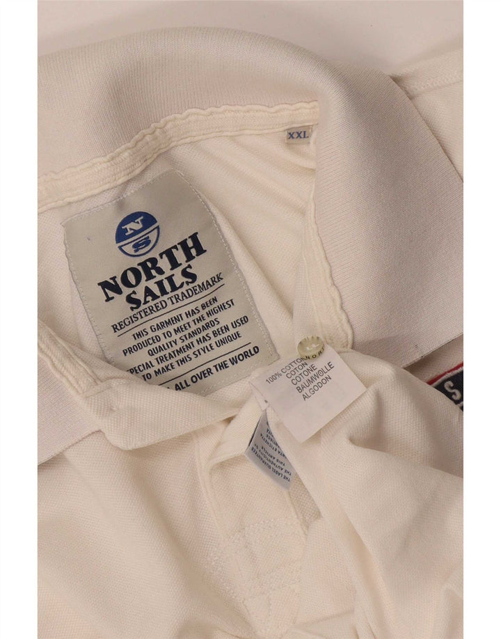 Męska koszulka polo North Sails z grafiką, 2XL, biała, bawełniana