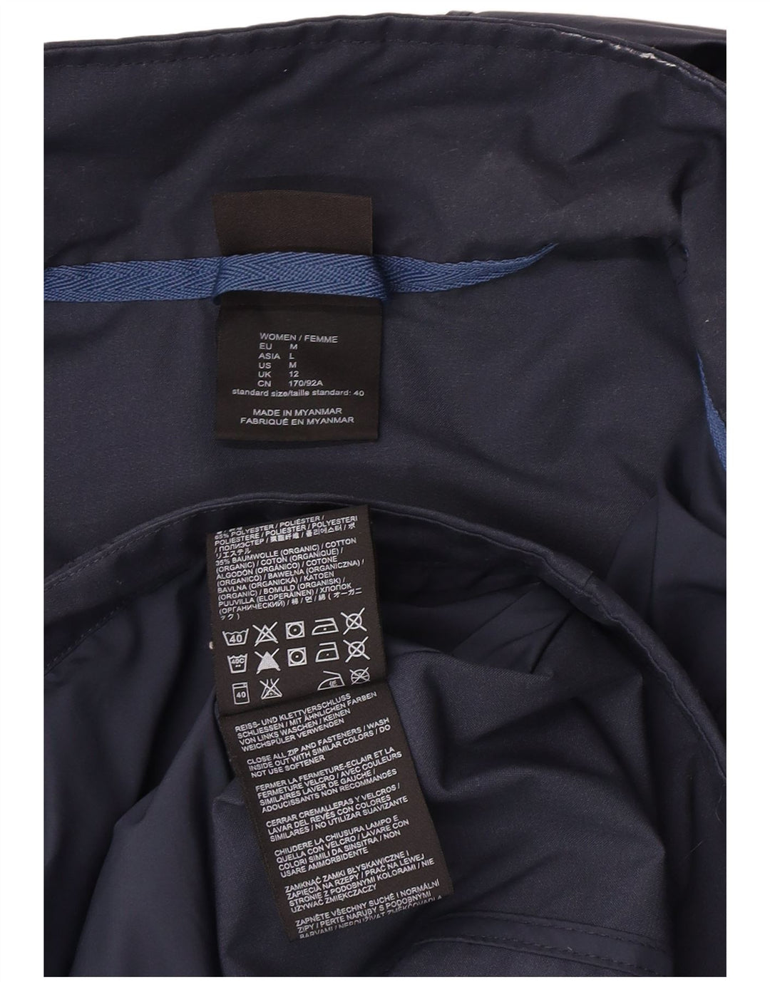 Damska kurtka wiatrówka Jack Wolfskin z kapturem UK 12, średni granat