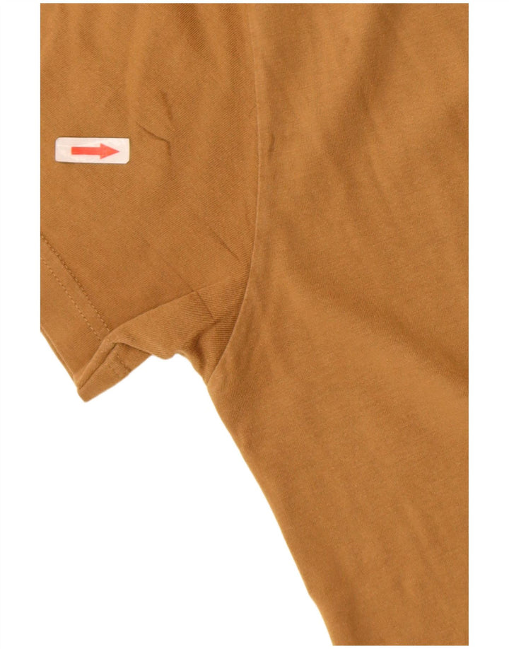 Męski T-shirt Russell Athletic z grafiką, bawełniany kolor khaki