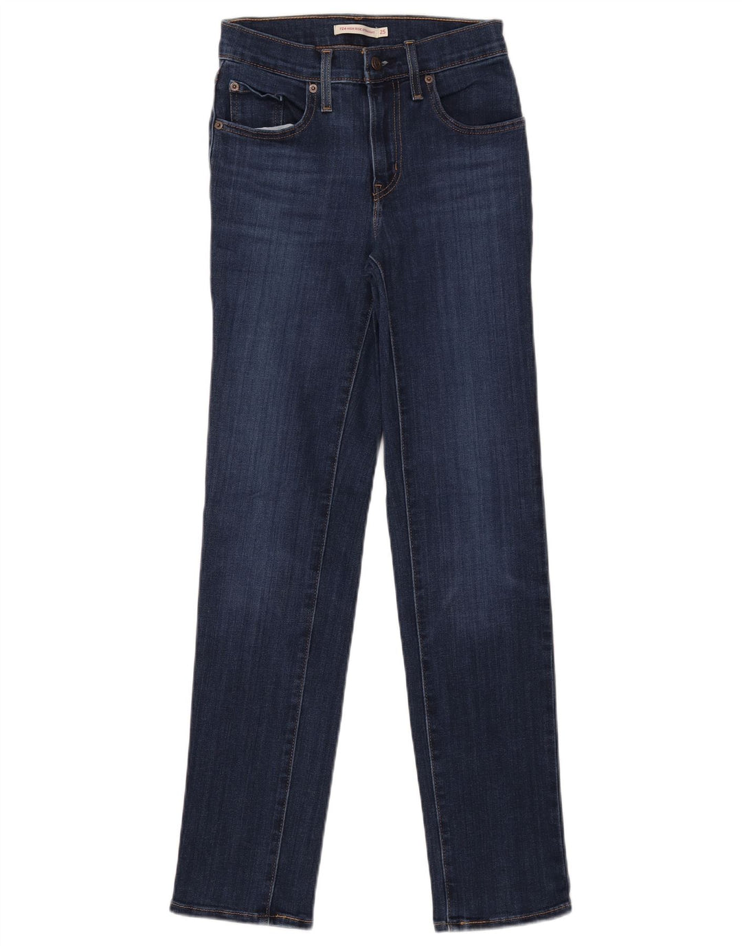 Damskie dżinsy Levi's 724 z wysokim stanem W25 L32 Granatowa bawełna