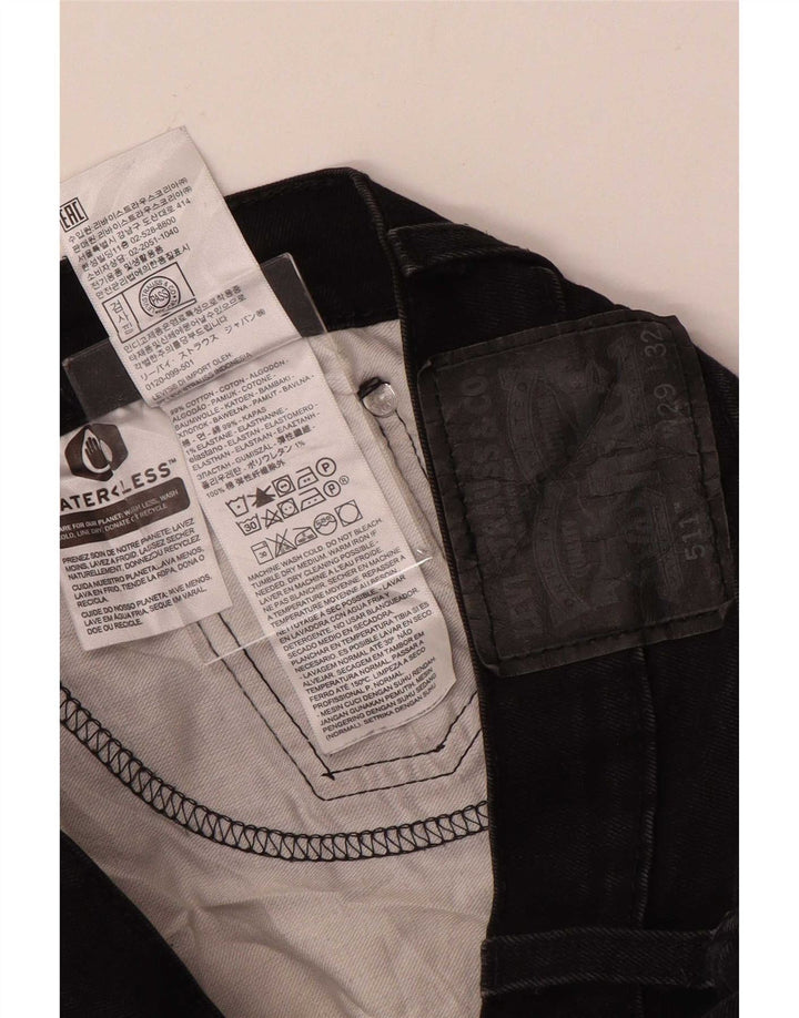 Męskie jeansy Levi's 511 Slim W29 L32 Czarna bawełna