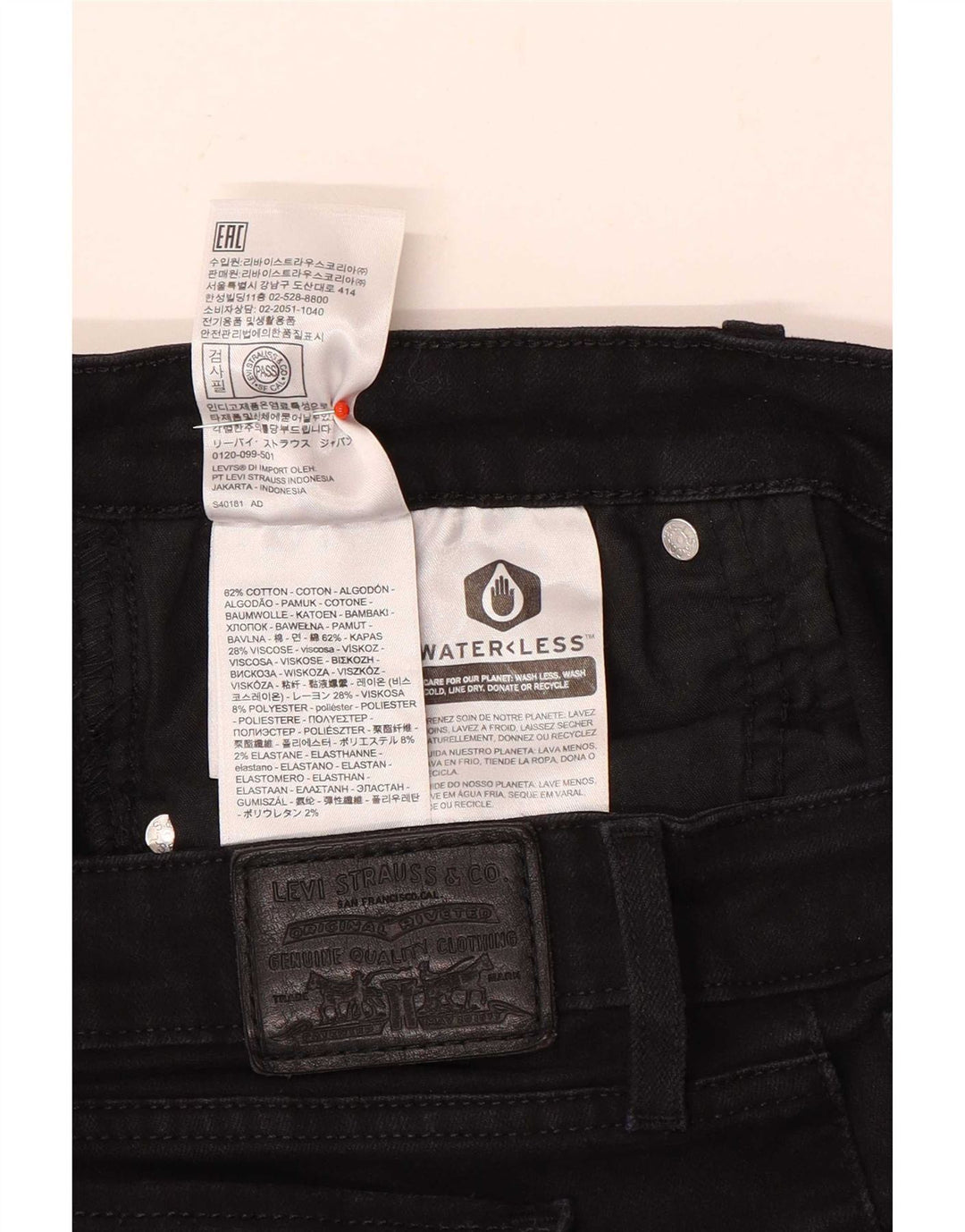 Damskie jeansy Levi's Slim W32 L26 Czarna bawełna