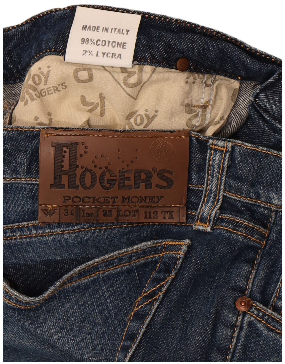 Damskie jeansy slim Roy Rogers W34 L32 Niebieskie bawełniane