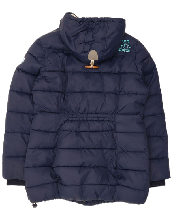 Damska kurtka Superdry z kapturem Sherpa Padded Jacket UK 18 XL Granatowy poliester