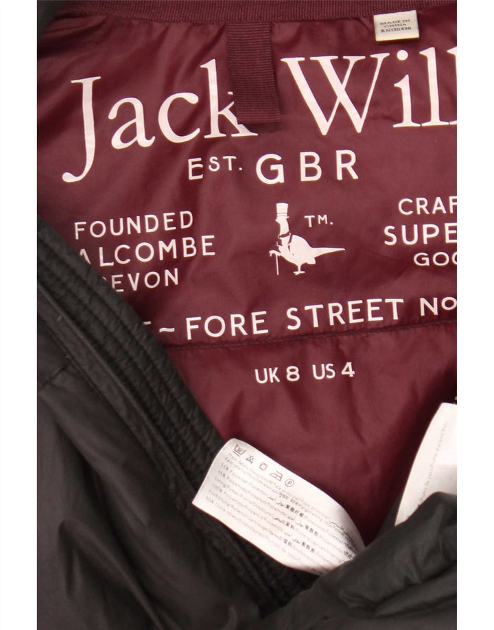 Damski ocieplany płaszcz z kapturem Jack Wills UK 8, mały, szary poliester