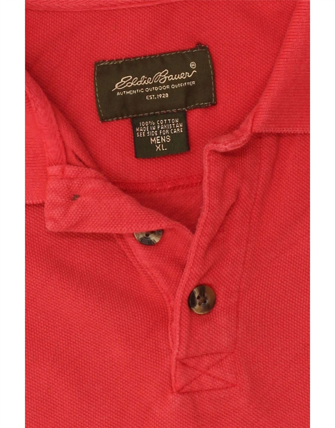 EDDIE BAUER Mens Polo Shirt XL Red Cotton Vintage Eddie Bauer and Second-Hand Eddie Bauer from Messina Hembry 