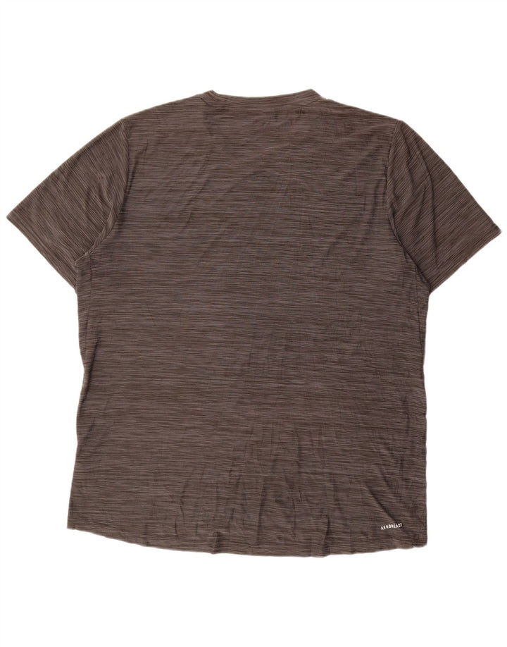 Adidas Męski T-shirt Aeroready Top, duży, szary, nakrapiany poliester