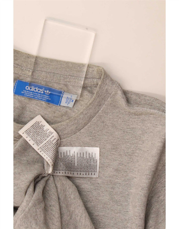 Męska koszulka z grafiką Adidas, średnia, szara bawełna