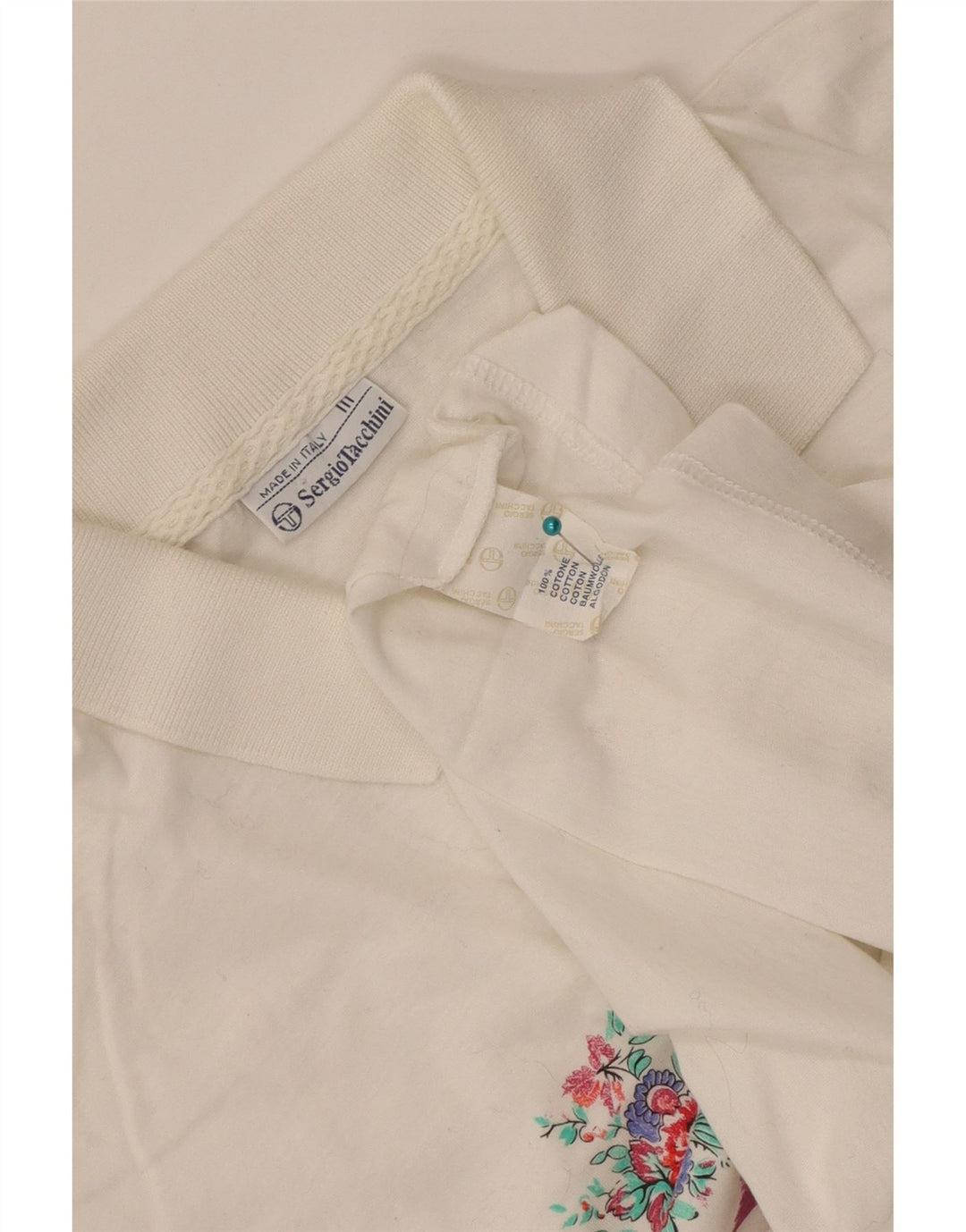 Damska koszulka polo Sergio Tacchini IT 44, bawełniana w średnie białe paski