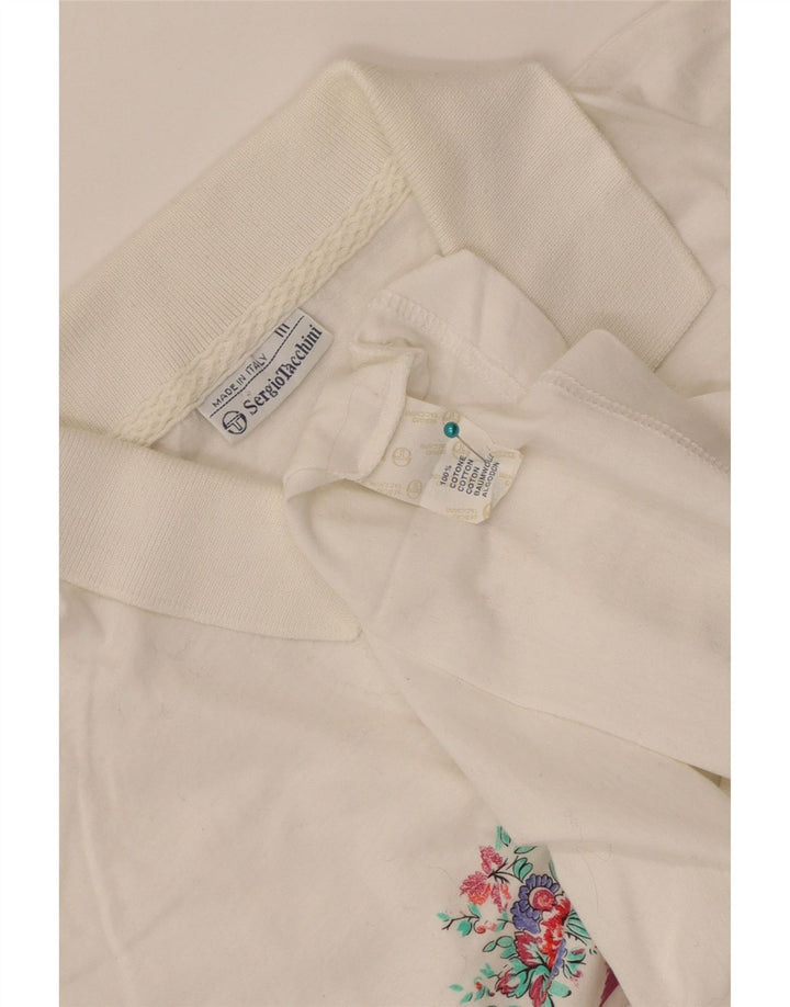 Damska koszulka polo Sergio Tacchini IT 44, bawełniana w średnie białe paski