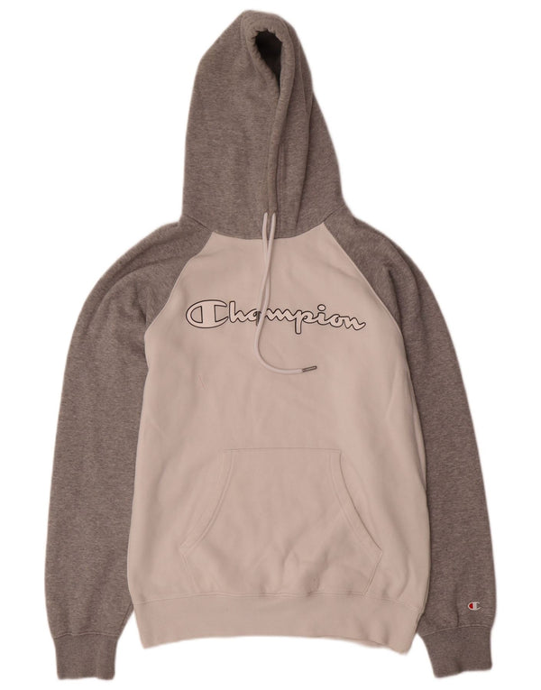 Męski sweter z kapturem Champion Graphic, bawełniany, w kolorze średniej bieli