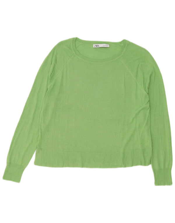 Damski sweter oversize z dekoltem w łódkę Zara UK 10 Small Green