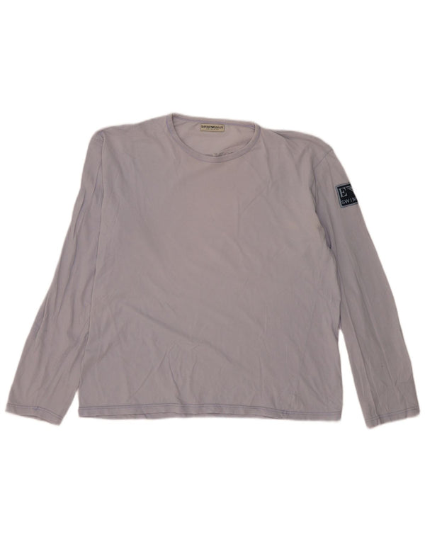 Męska koszulka Emporio Armani z długim rękawem XL, niebieska, bawełniana