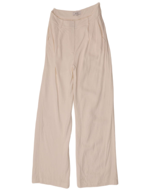 Spodnie damskie Reiss z szerokimi nogawkami UK 10 Small W28 L33 Białe