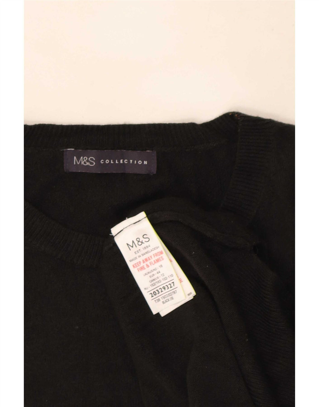 Marks & Spencer Damski sweter oversize z okrągłym dekoltem, UK 16, duży, czarny