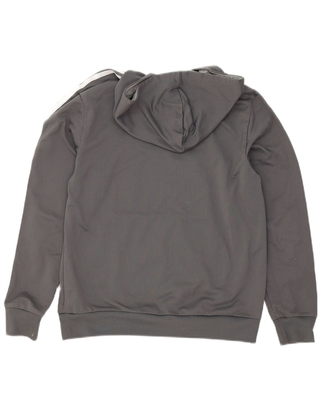 ADIDAS Boys Graphic Hoodie Jumper 13-14 Years Grey Polyester