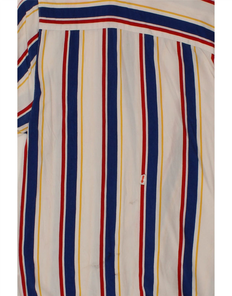 FOREVER 21 Mens Short Sleeve Shirt Medium Navy Blue Striped Cotton Vintage Forever 21 and Second-Hand Forever 21 from Messina Hembry 