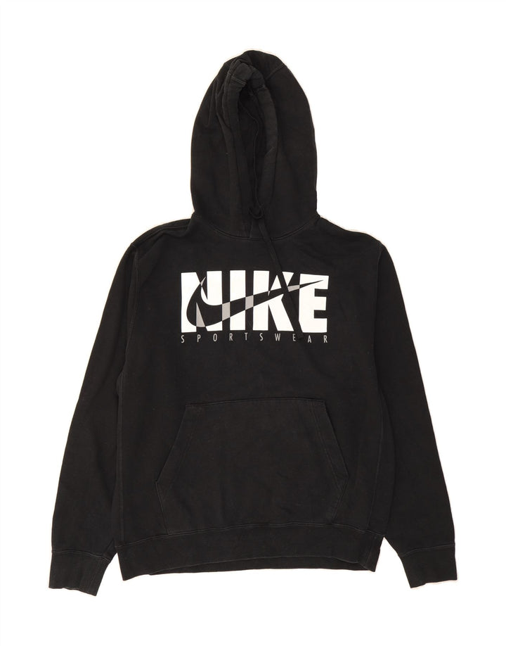 NIKE Mens Graphic Hoodie Jumper Medium Black Cotton Vintage Nike and Second-Hand Nike from Messina Hembry 